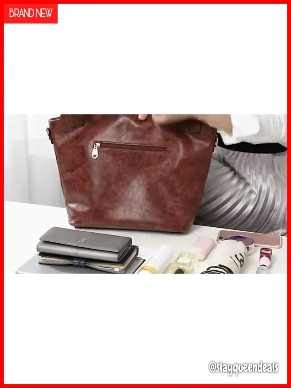 PU Leather Hobo Shoulder Tote Bag with Adjustable Strap